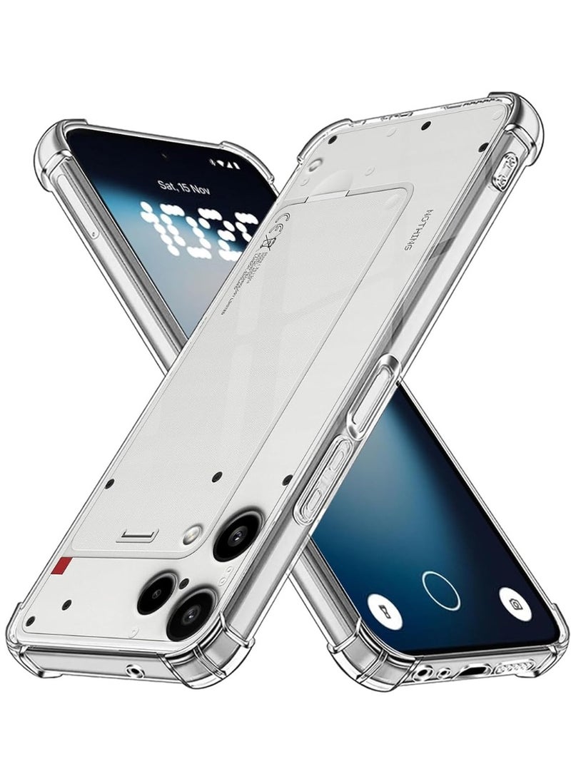 جراب شفاف لهاتف Nothing Phone 3a Lite مع حواف معززة، تصميم نحيف، مقاوم للصدمات، مصنوع من مادة TPU المرنة. - Image 1